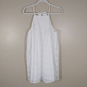 NWOT JACK White Ebroidered Swing Halter Dress